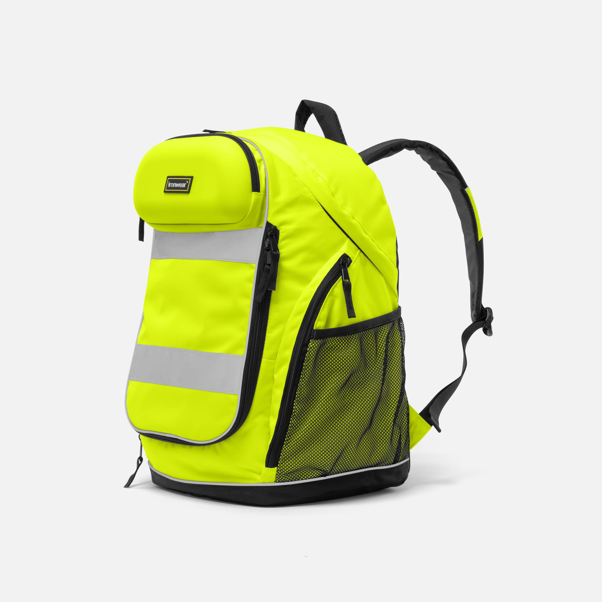hi-vis-reflective-padded-backpack-w-helmet-carrier-bottle-holder-and-3-utility-pockets-1905-l-ironwear