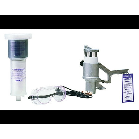 28202justrite-aerosolv-aerosol-can-disposal-system-with-puncturing-unit-with-plastic-sleeve-antistatic-wire-goggles-and-color-changing-coalescingcarbon-filter