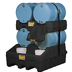 28669spacesaving-stackable-design-stores-up-to-four-30-andor-55gallon-110-andor-200l-drums-of-class-1b-or-1c-flammables-and-combustibles-or-nonhazardous-liquids-100-molded-polyethylene-construction-provides-maximum-chemical-r
