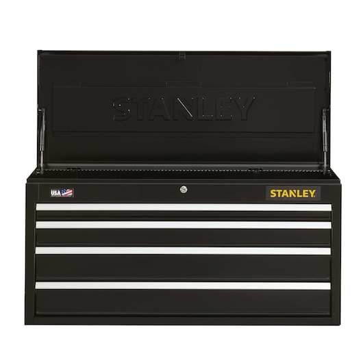 stst24044bkthis-41inch-wide-4drawer-tool-chest-is-constructed-of-doublewall-steel-for-strength-and-durability-it-has-four-85pound-load-capacity-fullextension-ballbearing-drawer-slides-and-a-keyed-internal-locking-system-to-sa