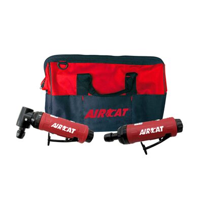 AirCat Air Tool Die Grinder Kit with .5 HP Straight and 1/4 in Angle Die Grinder in an AIRCAT Bag