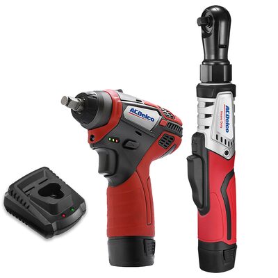ACDelco ACDelco ARW12103-K1 G12 Series 12V Cordless Li-ion 3/8"? Brushless Rachet Wrench & Impact Wrench Combo Tool Kit with 2 Batteries