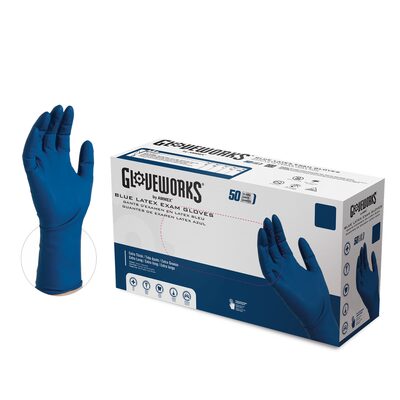 Gloveworks L HD P/F Extra Long Latex Gloves