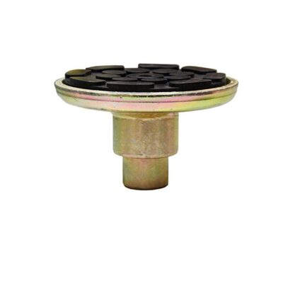 Atlas Automotive Equipment Round Lift Pad Weldment w/ 1 in Shank & Rubber Pad - 1 1/2 in Peg