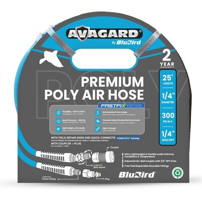 BluBird Avagard Poly Air Hose 1/4" X 25'-Blue-fastfix
