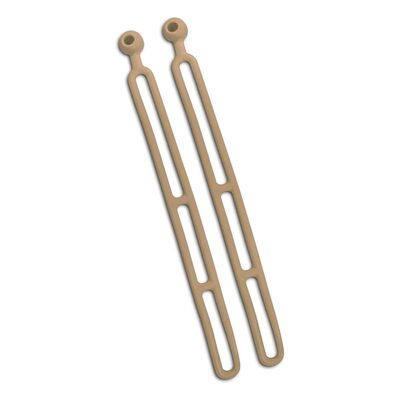 Blubird Rapid Tie 16" Non Marring Adjustable Extendable Strap, Patented, Made in USA - 2 Pack - Beige