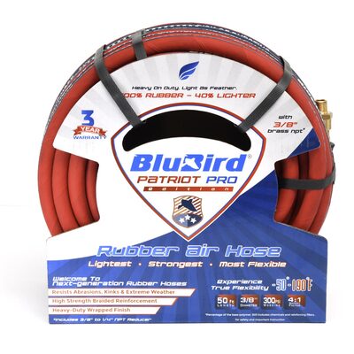 BluBird 3/8" X 50' Patriot Pro Rubber Air Hose