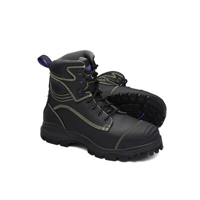 Blundstone Steel Toe Lace Up, Water Resistant, Bump Cap, Metarsal Guard, Puncture Resistant, Black, AU size 10, US size 11