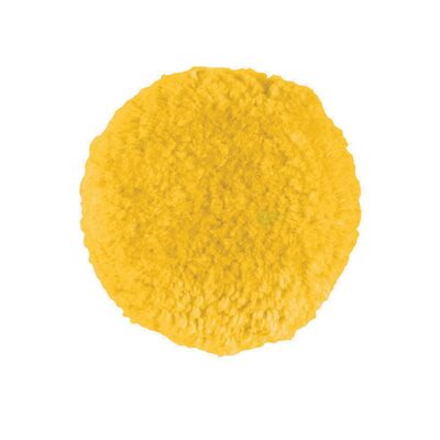 Buff And Shine 301GY Buffing Pad, 3 in Dia, Hook and Loop Attachment, Twisted Wool Blend Pad, Yellow