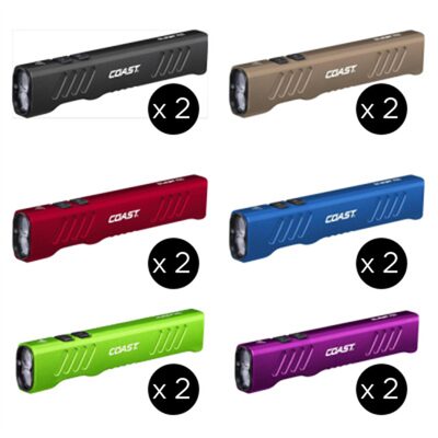 COAST Slayer Pro Flashlight - Assorted Colors, 1150 Lumen, 12 Pack