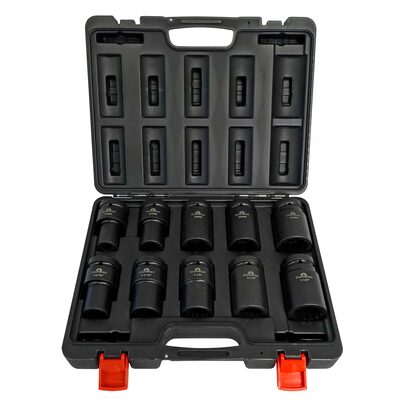 Counteract Commercial Deep Impact Socket - 1" Drive - 10pc Set - 13/16", 1-1/16", 1-1/8", 1-1/4", 1-1/2", 17mm, 21mm, 33mm, 35mm, 41mm