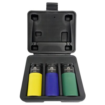 Counteract Auto/LT/Trailer Deep Thin Wall Impact Socket - 1/2" Drive - 3pc Set - 22mm, 7/8", 15/16"