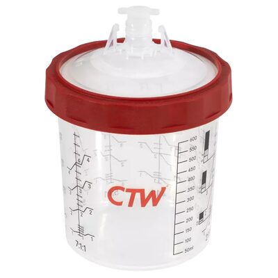 CTW International CS125-850 850ml/28oz Premium Disposable Spray Cup Paint System 125 Micron FIlter (50)