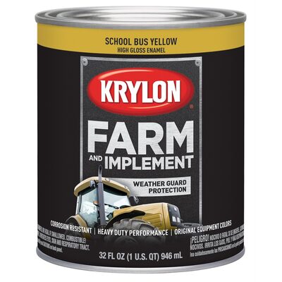 Krylon FARM  PAINTS; SCHOOL BUS YELLOW; 32 OZ. QUART;