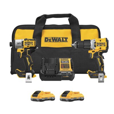 DEWALT 20V MAX*XR&reg;   2-Tool Hammer Drill/Impact Combo Kit with POWERPACK &trade; Batteries