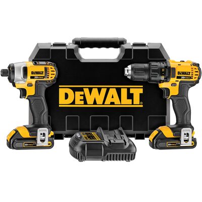 DeWalt 20V MAX Cordless Drill/Impact 2 Tool Combo Kit with (2) 20V 1.5Ah Batteries, Charger, and Case