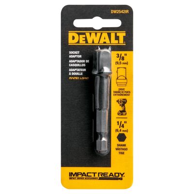 DeWalt 1/4" HEX TO 3/8" SQ IMP READY SOCKT ADPT