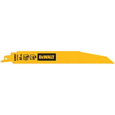 DEWALT 9" 10 TPI Demolition Bimetal Reciprocating Saw Blades (5 Pack)