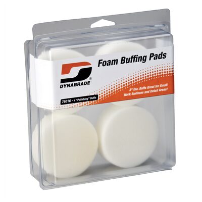 Dynabrade 3" White Foam Polishing Pads (Four in clear Pkg.)