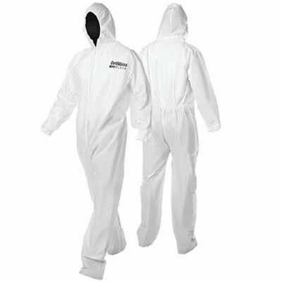 Devilbiss CLEAN 803672 Disposable Coverall, Large, White, Nylon, Elastic Waist