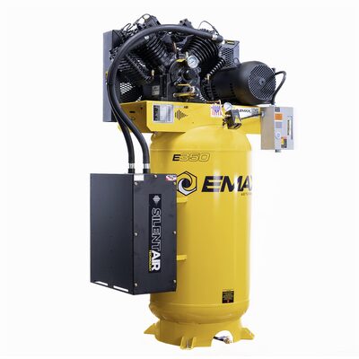 EMAX Compressor  EMAX Silent Air 10HP 80-Gal Air Compressor &hyphen; 38CFM, Two-Stage, 4-Cylinder , Pressure Lube, Includes Maintenance Kit