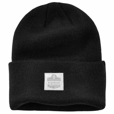 Ergodyne 6806 Black 6806 Cuffed Rib Knit Beanie Hat