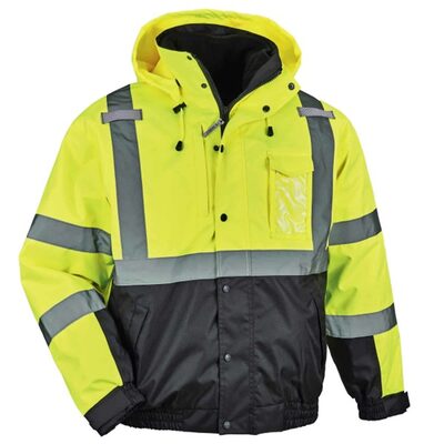 Ergodyne 8381 L Lime Type R Class 3 3-in-1 Bomber Jacket