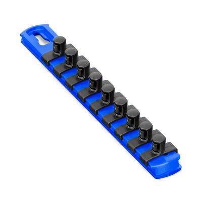 Ernst Mfg. 8 Inch Socket Organizer and 9 Socket Clips - 3/8 Inch - Blue