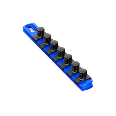 Ernst Mfg. 8 Inch Socket Organizer and 7 Socket Clips - 1/2 Inch - Blue