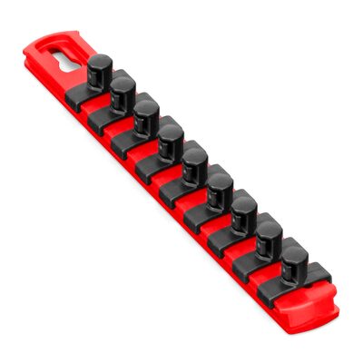 Ernst Mfg. 8&rdquo; Socket Organizer and 9 Socket Clips - Red - 3/8&rdquo;