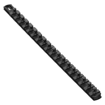 Ernst Mfg. 18 Inch Socket Organizer w/Twist Lock Clips - Black-3/8 Inch