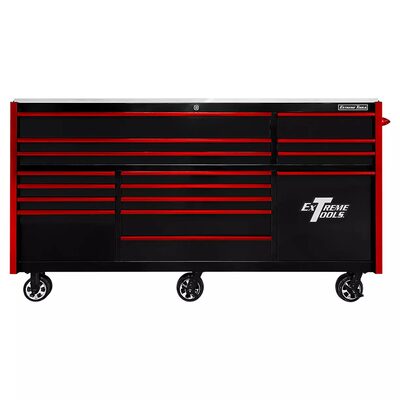Extreme Tools 25th Anniversary Edition RX Series 84"W x 30"D Triple Bank Roller Cabinet with Power Tool Drawer