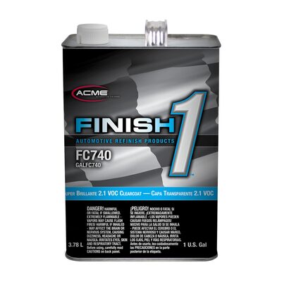 Finish 1 Automotive Refinish Products FC740-1 High Solid 2.1 VOC Super Brillante Clearcoat, 1 gal Can, Gloss, 4:1 Mixing