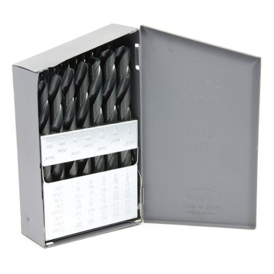 Forney Industries 29-Piece Jobber Length Drill Bit Set, High Speed Steel (HSS), 135 Degree Split Point