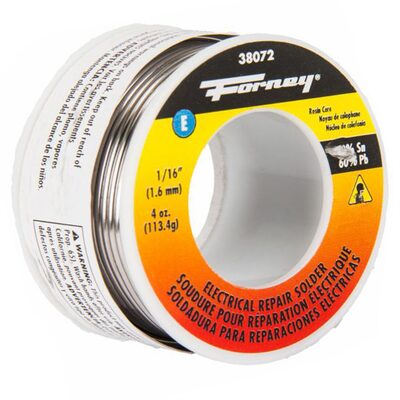 Forney Industries Solder, Electrical Repair, Rosin Core, 1/16 in, 4 Ounce