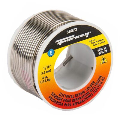 Forney Industries Solder, Electrical Repair, Rosin Core, 1/16 in, 4 Ounce