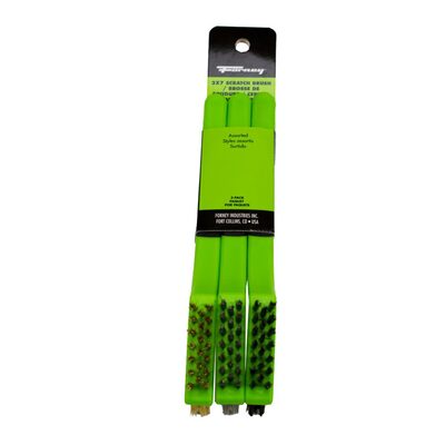 Forney Industries Scratch Brush with Plastic Handle, Combo 3-Pack