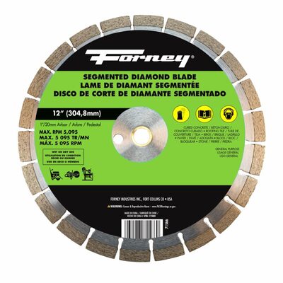 Forney Industries Diamond High Speed Contractor Blade, 12 in