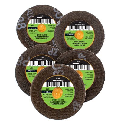 Forney Industries Quick Change Sanding Disc, 80 Grit, 2 in (5-pack of Forney 71745)