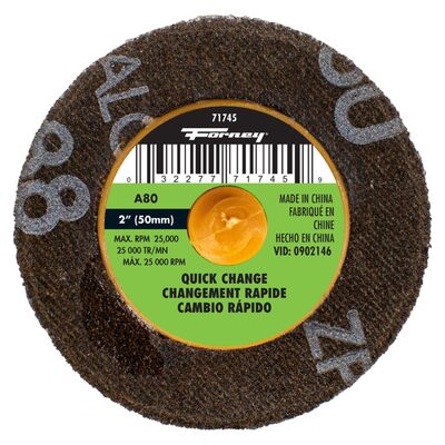 Forney Industries Quick Change Sanding Disc, 2 in, 80 Grit