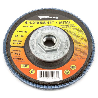 Forney Industries Flap Disc, Type 29, 4-1/2 in x 5/8 in-11, ZA120
