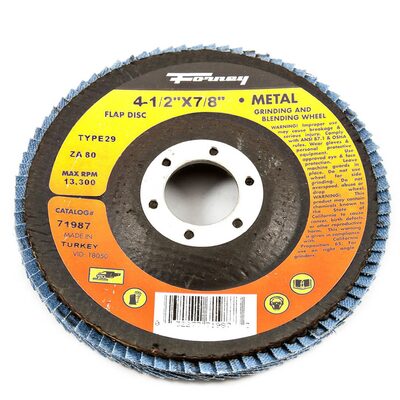 Forney Industries Flap Disc, Type 29, 4-1/2 in x 7/8 in, ZA80