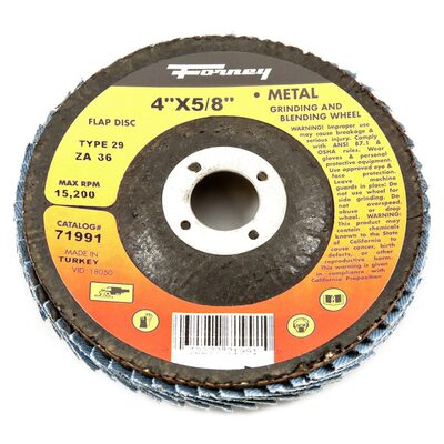 Forney Industries Flap Disc, Type 29, 4 in x 5/8 in, ZA36