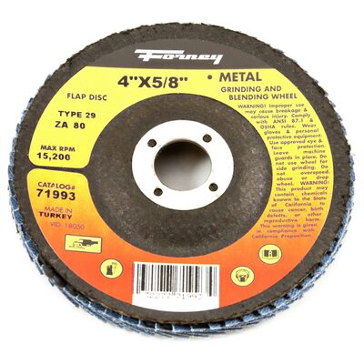 Forney Industries Flap Disc, Type 29, 4 in x 5/8 in, ZA80