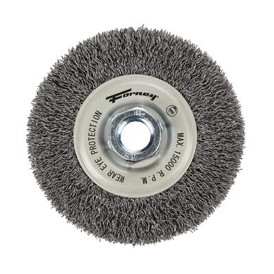 Forney Industries Command PRO Wire Wheel, Crimped, 4 in x .014 in x 5/8 in-11
