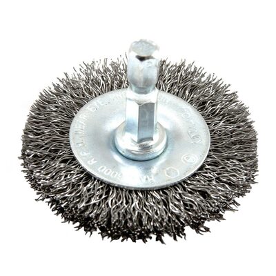 Forney Industries Wire Wheel, Crimped, 2 in x .012 in x 1/4 in Hex Shank