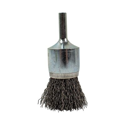 Forney Industries End Brush, Coarse Crimped Wire, 1" x .012" x 1/4" Rounded Shank