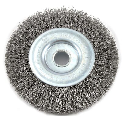 Forney Industries Wire Wheel Crimped, 4 in x .012 in x 1/2 in Arbor