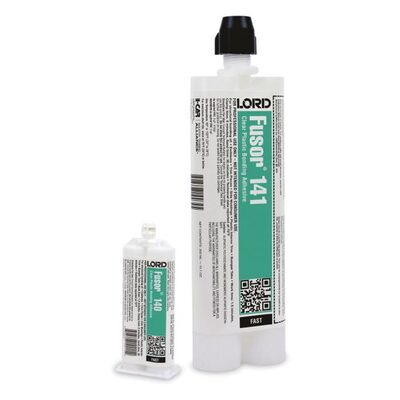 Fusor 140 Fast Sandable Bonding Adhesive, 1.7 oz Cartridge, Paste, Clear, 2K Component, 30 min at 70 deg F Curing