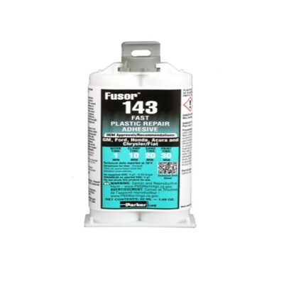 Fusor 143 Fast Sandable Repair Adhesive, 1.7 oz Cartridge, Liquid, Black, 2K Component, 30 min at 70 deg F Curing